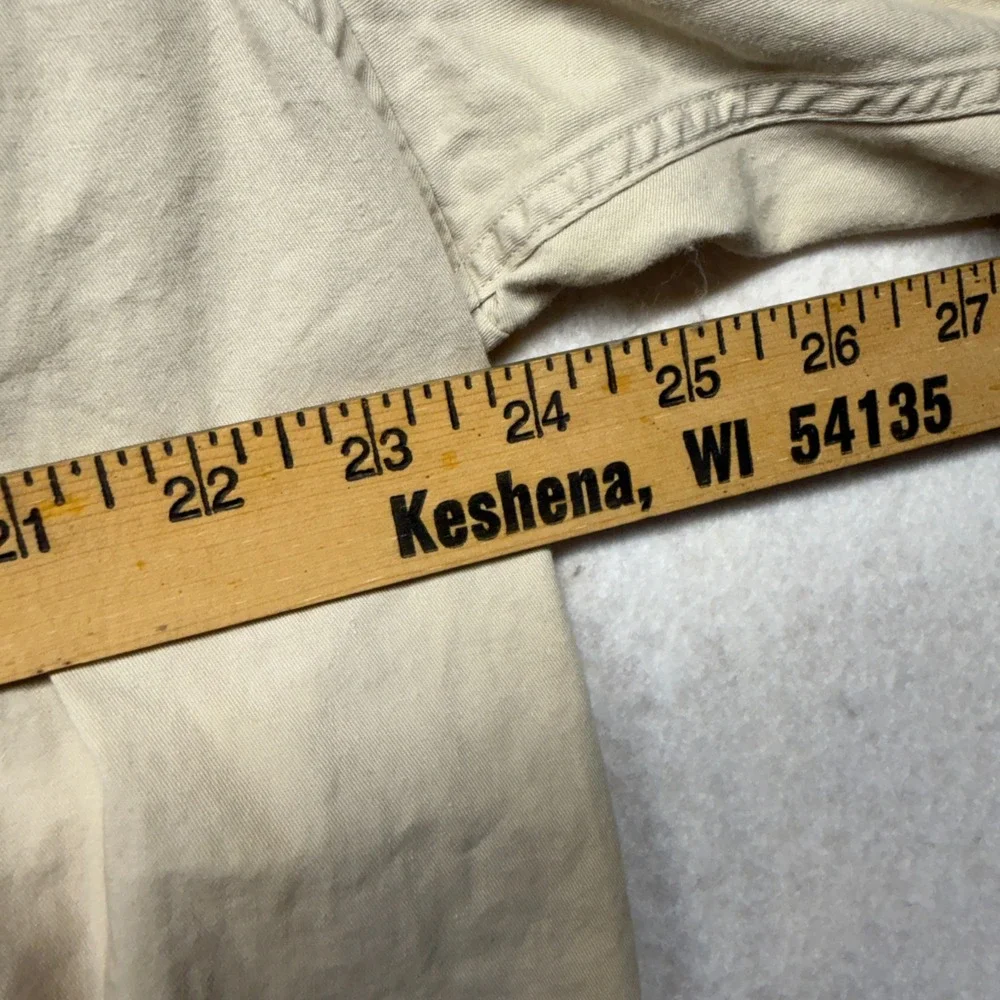 Banana Republic Safari Travel Co Mens XL Tan Short Sleeve Cotton Button Up Shirt